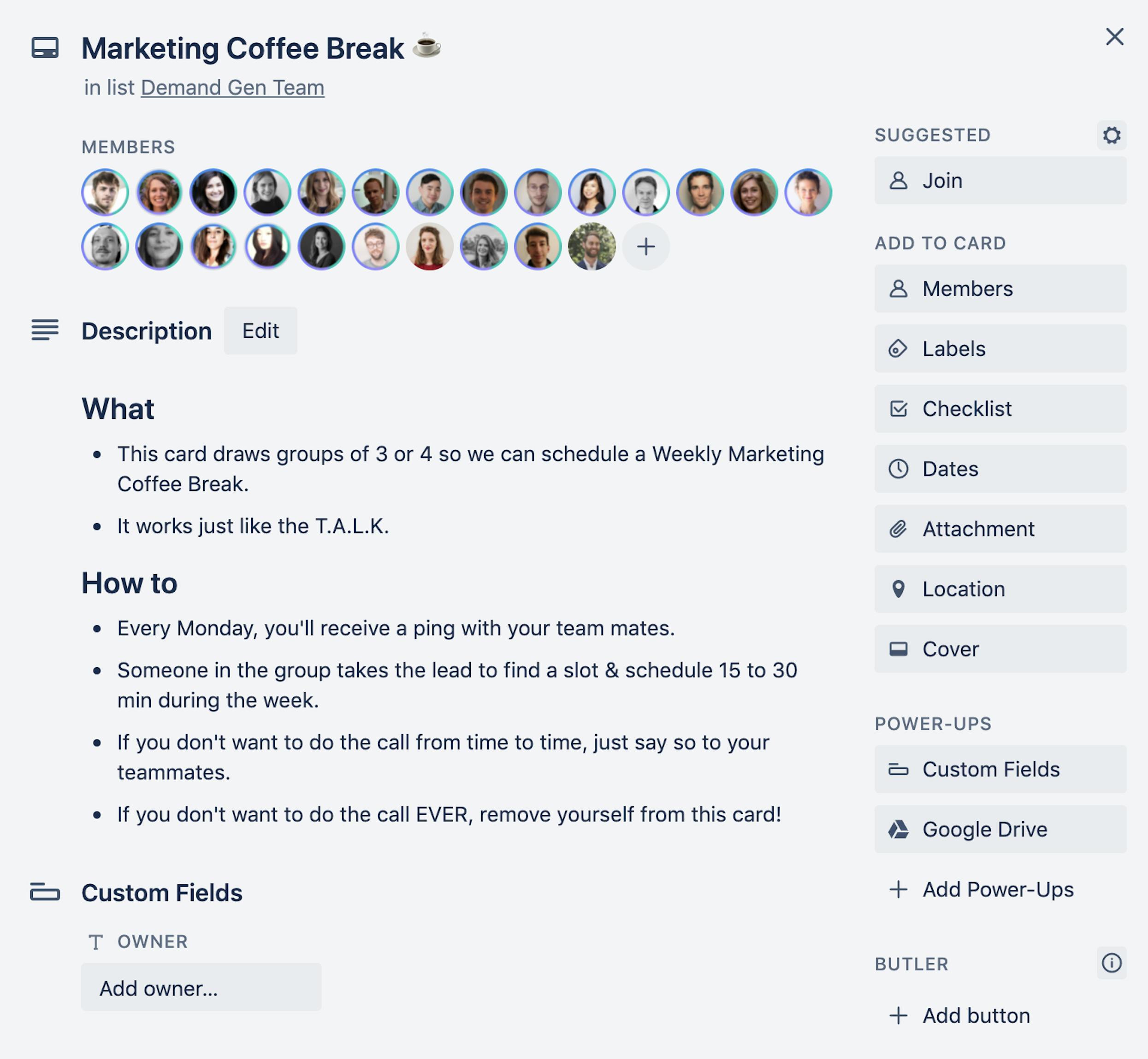 Random coffee as collaborative learning technique