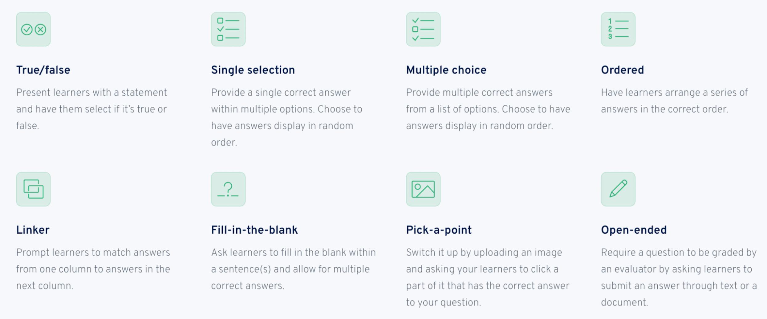 performance based training question types