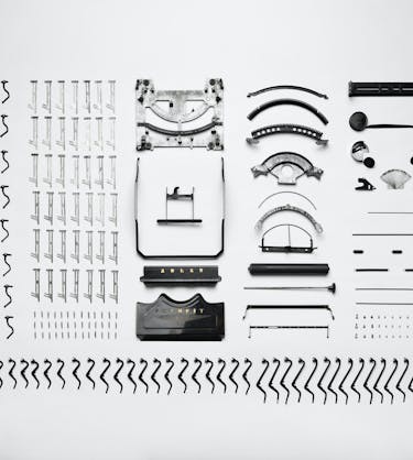 Typewriter parts representing LMS integration