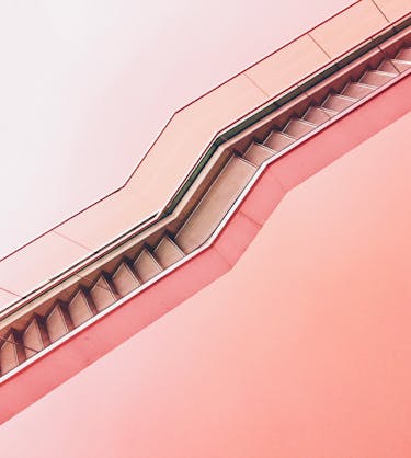 pink staircase representing employee upskilling