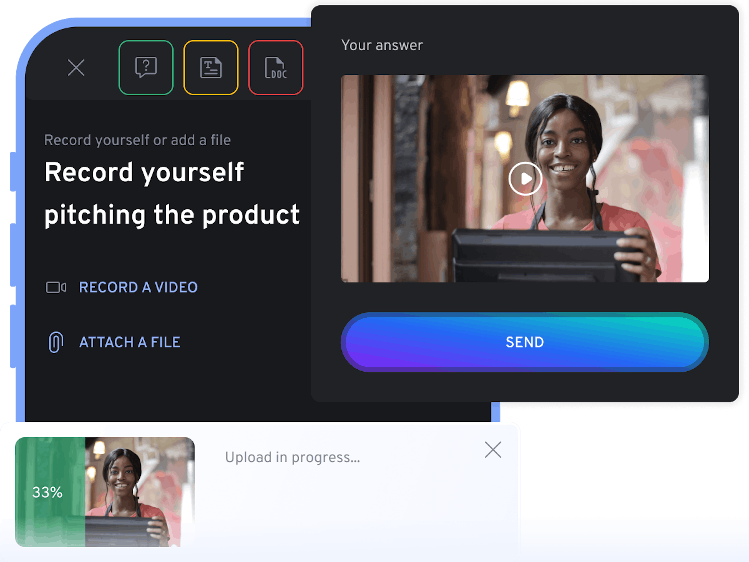Illustration for video assessment on mobile | 360Learning